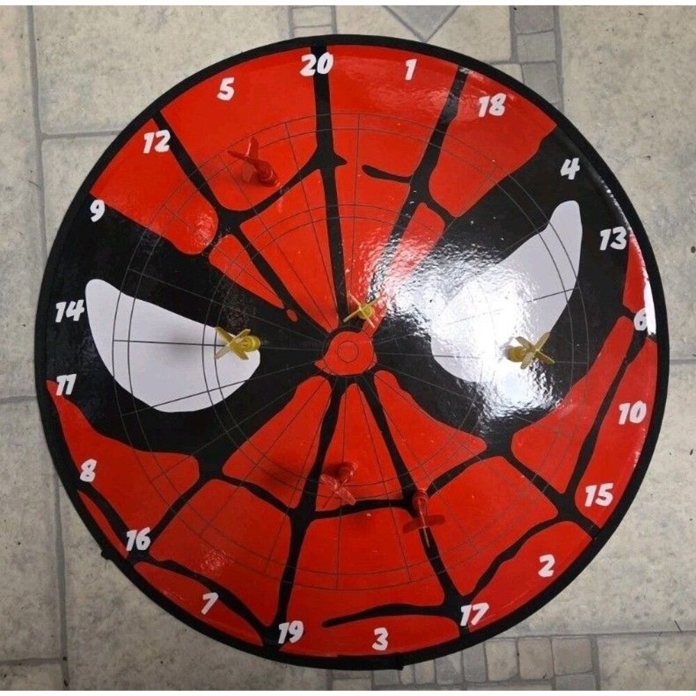 Marvel Comics the Amazing Spider-Man Reversable Magnetic Dartboard and Darts